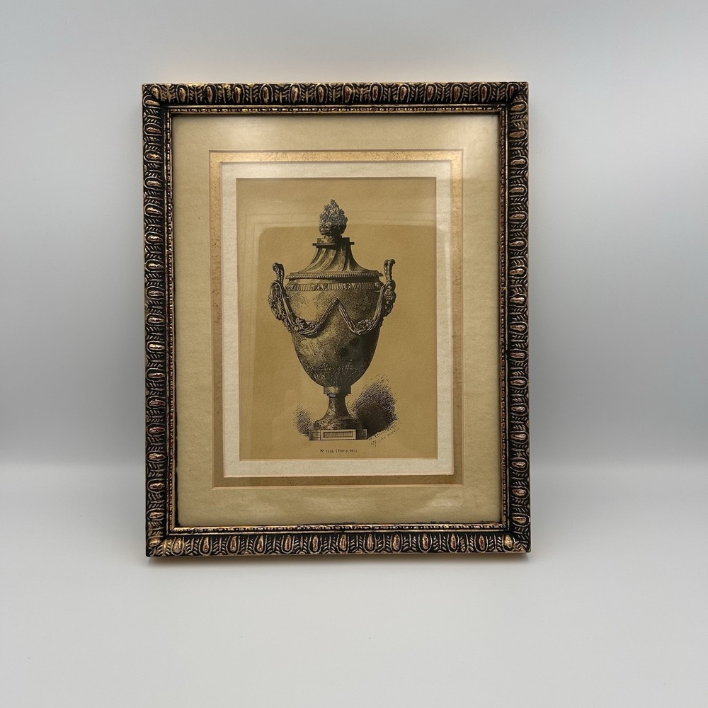 Antique-Style Persian Vase Illustration Framed 'San Donato 1879' RESTORED